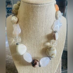 Gorgeous chunky stone necklace 16” super classy! excellent condition